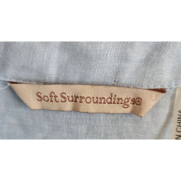 Soft Surroundings Woman Size S 100% Linen Tunic  Button Up Roll Tab Sleeve - Picture 5 of 7